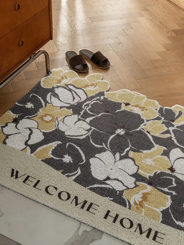 French Retro Entry Silk Circle Doormat Entrance Wear-resistant Non-slip Can be Free Cut Foot Pad Carpet Customizable Large Size