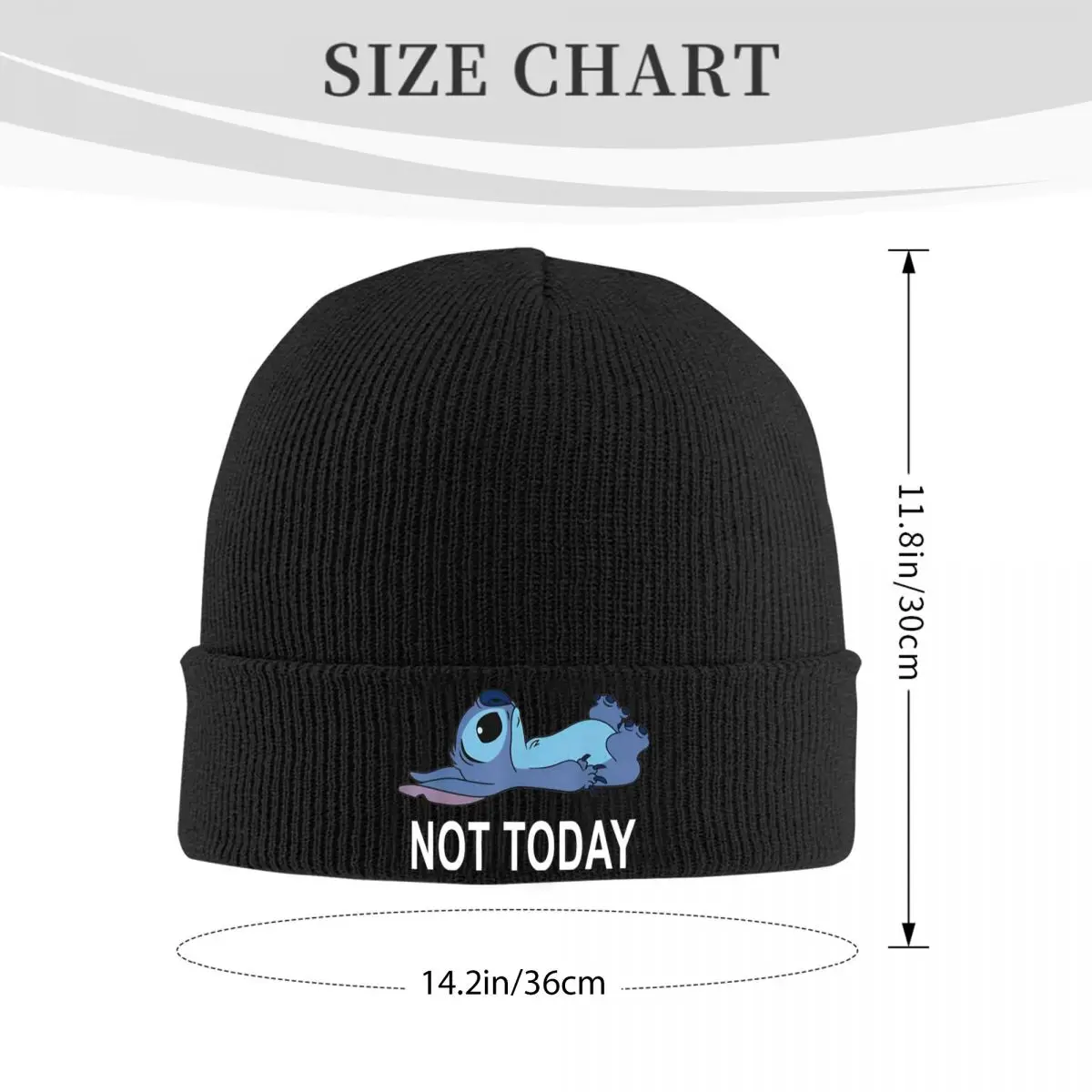 Lilo & Stitch Not Today Stitch Bonnet Hats Skullies Beanies Adult Unisex Vintage Head Wrap Beanie Hats Winter Outdoor Design Cap