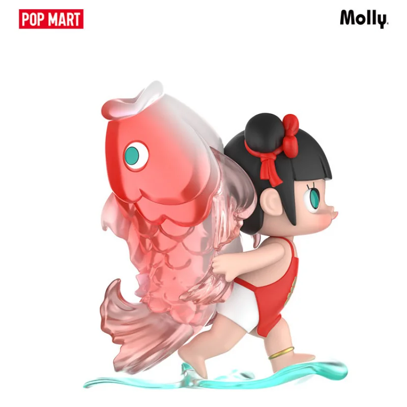 POP MART-figura de acción de Molly y Koi, juguete bonito, 100%