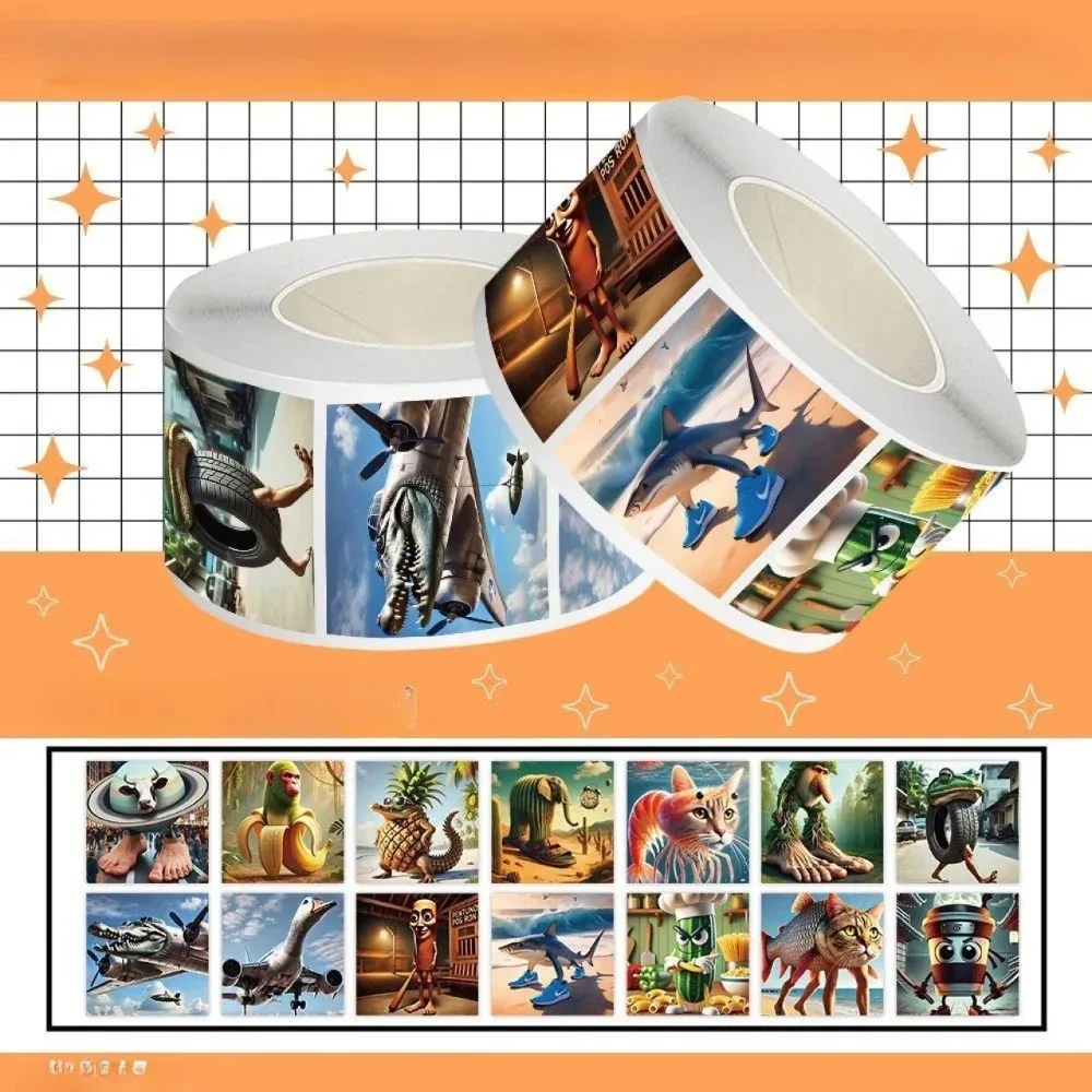 (500 ชิ้น), บทคัดย่อสติกเกอร์สัตว์ Tung Tung Sahur อิตาเลี่ยน Brainrot สัตว์การ์ตูนรูปลอก DIY กระเป๋าโทรศัพท์ถ้วยกีตาร์ของเล่นเด็ก!