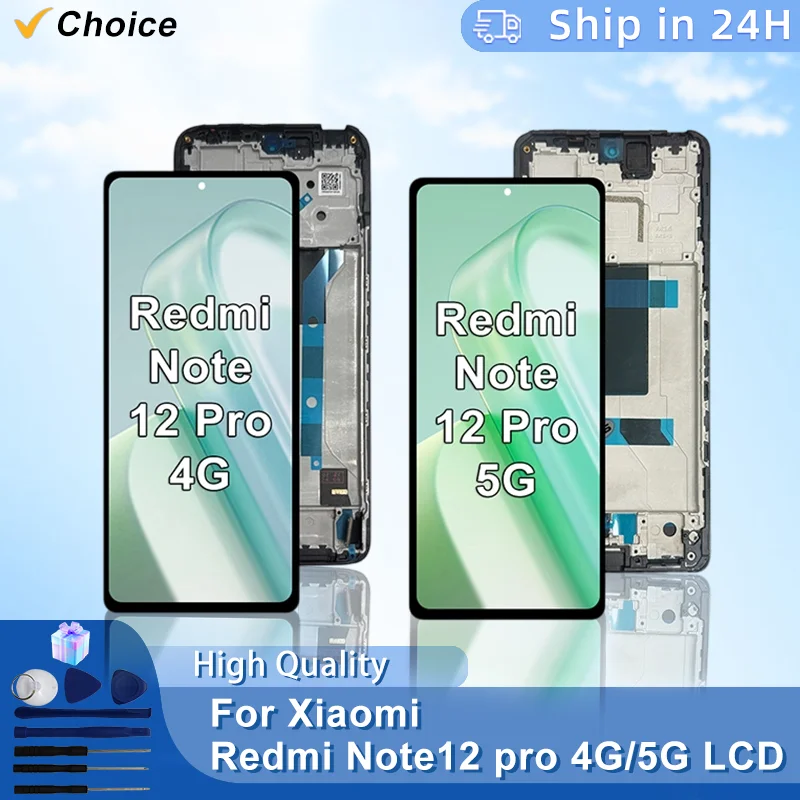 OLED For Xiaomi Redmi Note 12 Pro 4G LCD Touch Screen Digitizer Panel Assembly For Redmi Note 12 Pro 5G Display TFT Replace Part