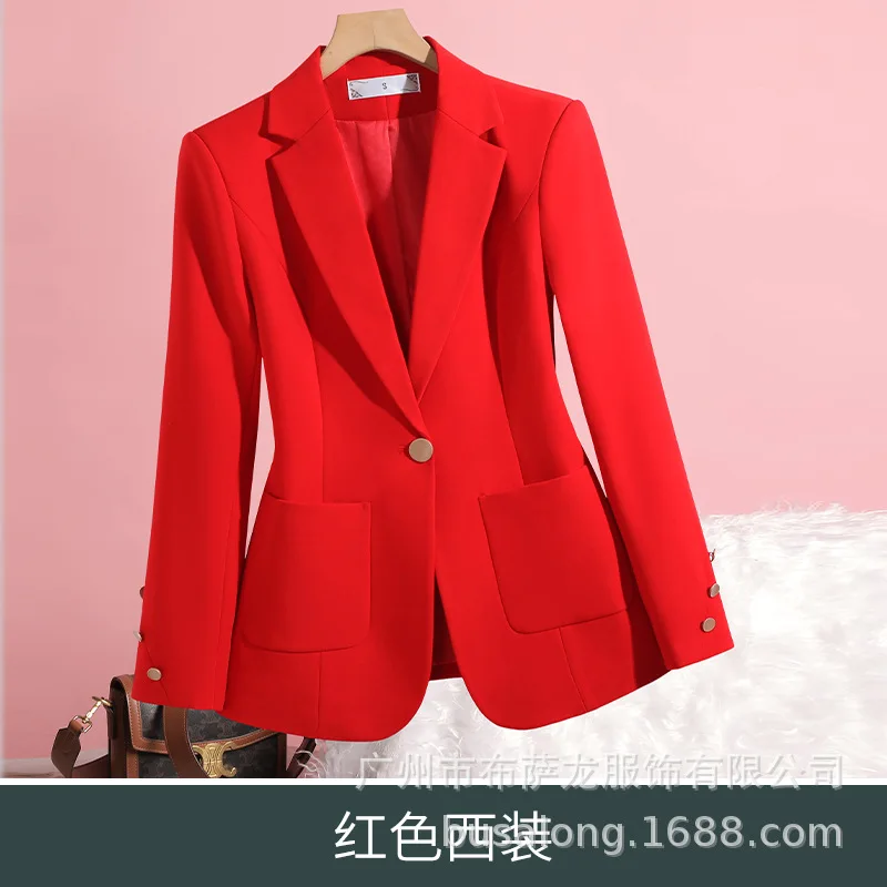 2025Nuevo traje de moda elegante, chaqueta profesional informal de manga larga para mujer, chaqueta Formal individual para mujer, ropa de trabajo 8302