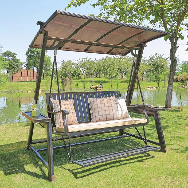 Three-person Patio Swing  Outdoor Hammock Chair  Suitable for Garden Terraces  Suspended Swing Bed  Villa Garden Leisure