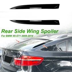 For BMW X6 E71 2008-2014 Glossy Black Trunk Lid Window Rear Side Wing Spoiler High Quality ABS Plastic Modification Car Body Kit