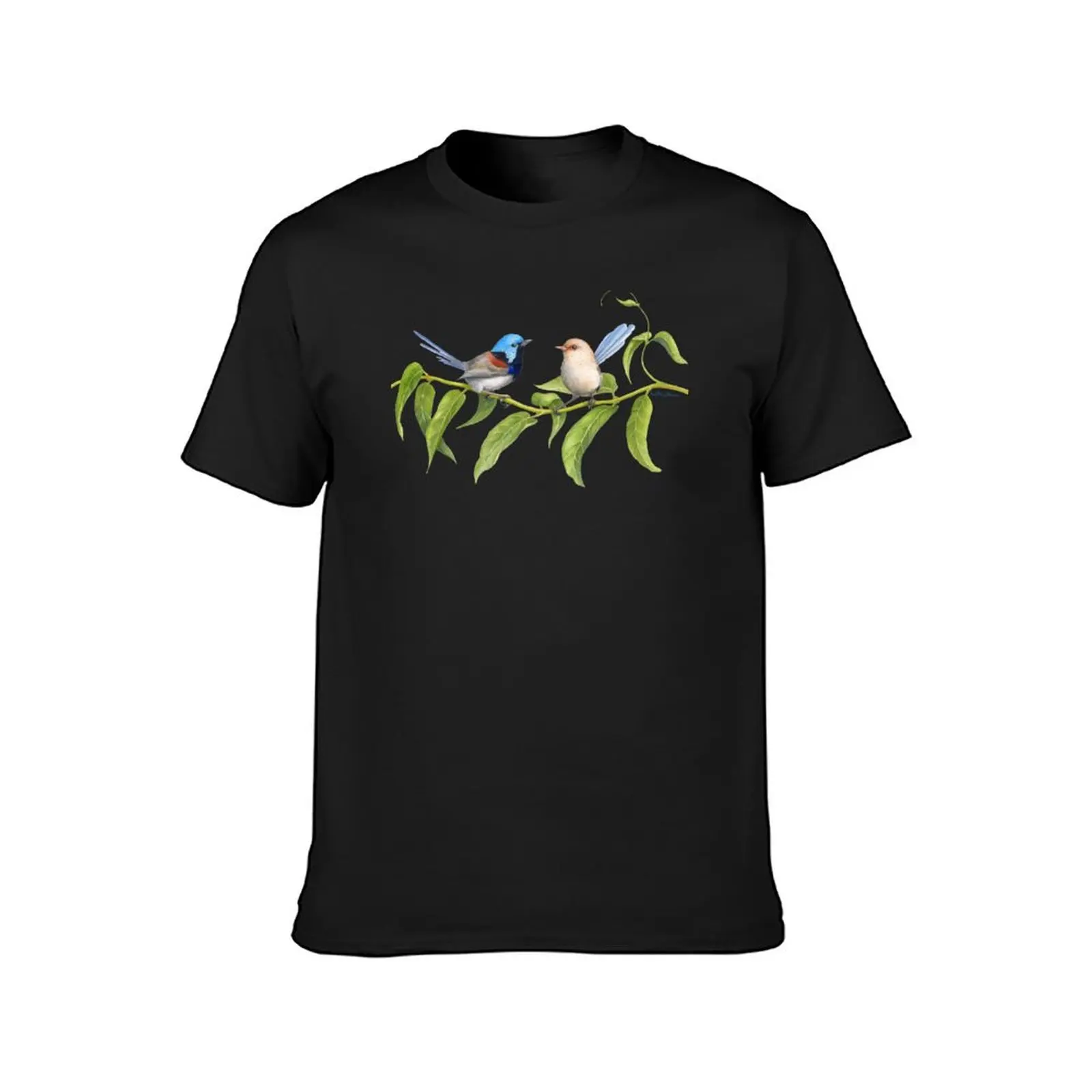 Variegated Fairy-Wrens - by Nadya Neklioudova T-Shirt quick-drying shirts graphic tees t shirts for men cotton