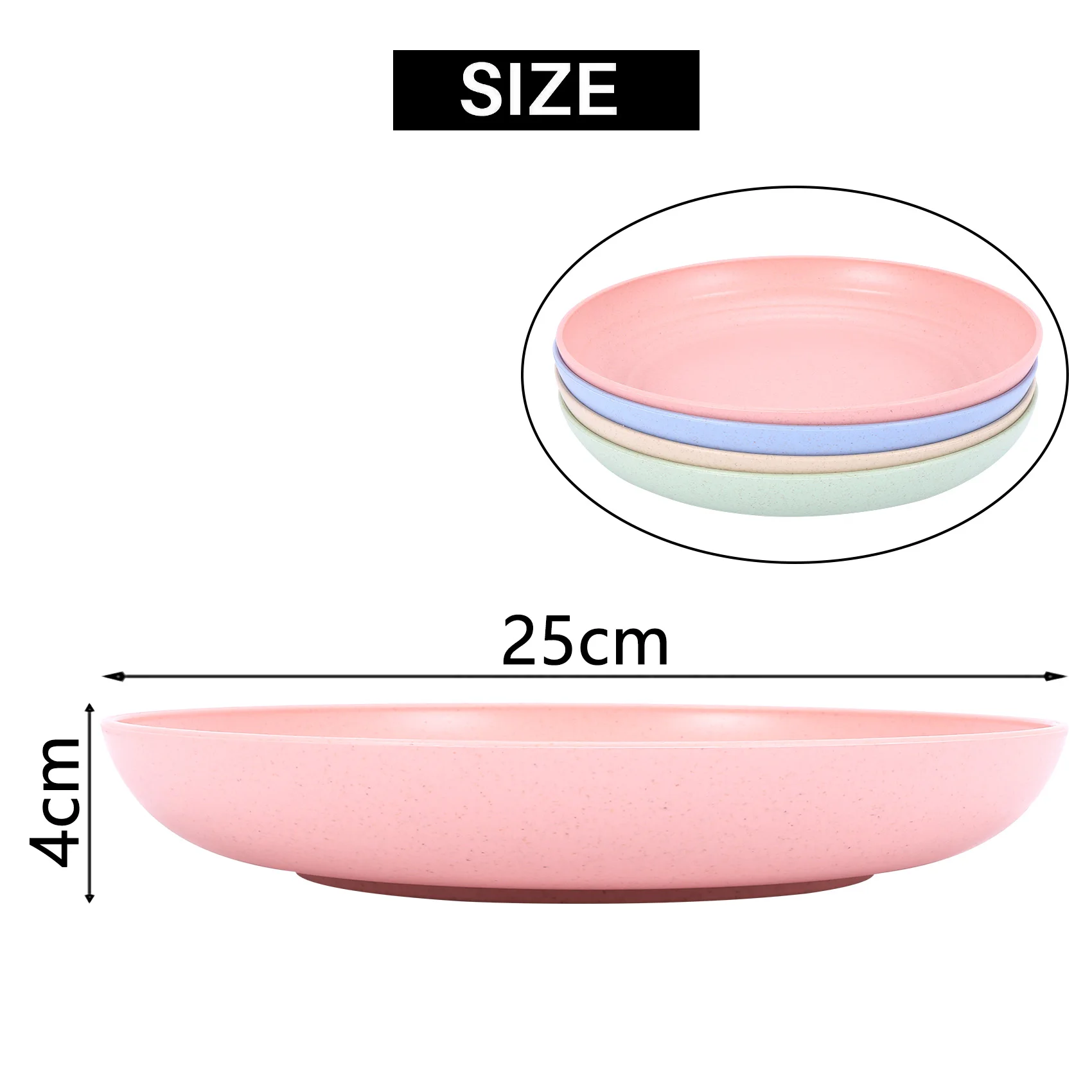 

AT48-4Pcs 10 Inch Wheat Straw Deep Dinner Plates - Microwave And Dishwasher Safe, Unbreakable Sturdy Plastic Dinner Plates