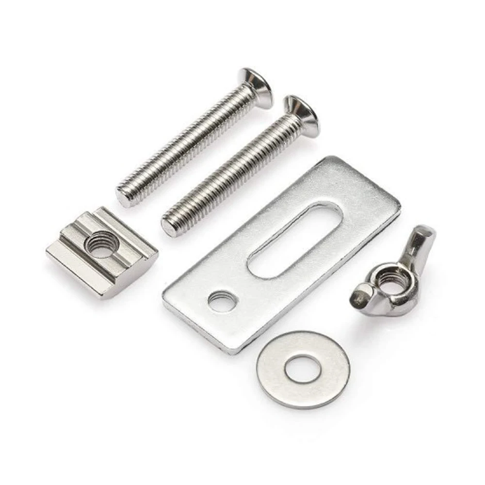 4PCS M6 T-Track Mini Hold Down Clamp Kit with Iron Machine Engraving Machine Plate Clamp Fixture for CNC Engraving Machine