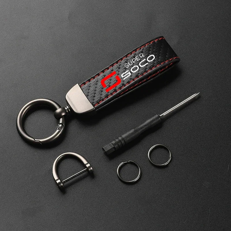 1PCS For Super Soco CPx CUmini CUx TC 50 Max Wanderer TCMax 2019-2022 Accessories High-Grade Carbon Fiber Motorcycle Keychain