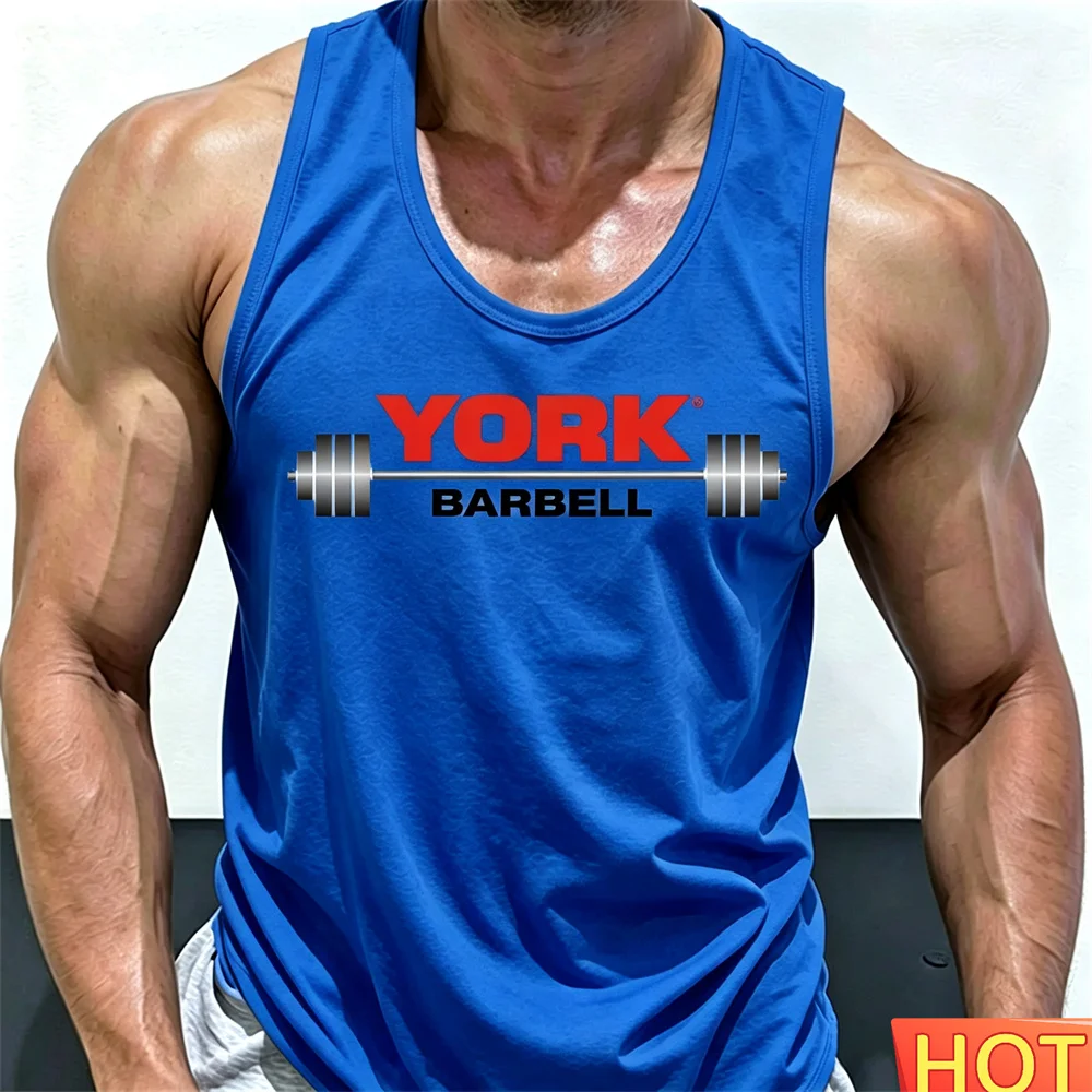 Summer  men's t-shirts tank tops Breathable Sport fitness tank top men Men's round neck sleeveless T-shirt Dumbbell shaped vests