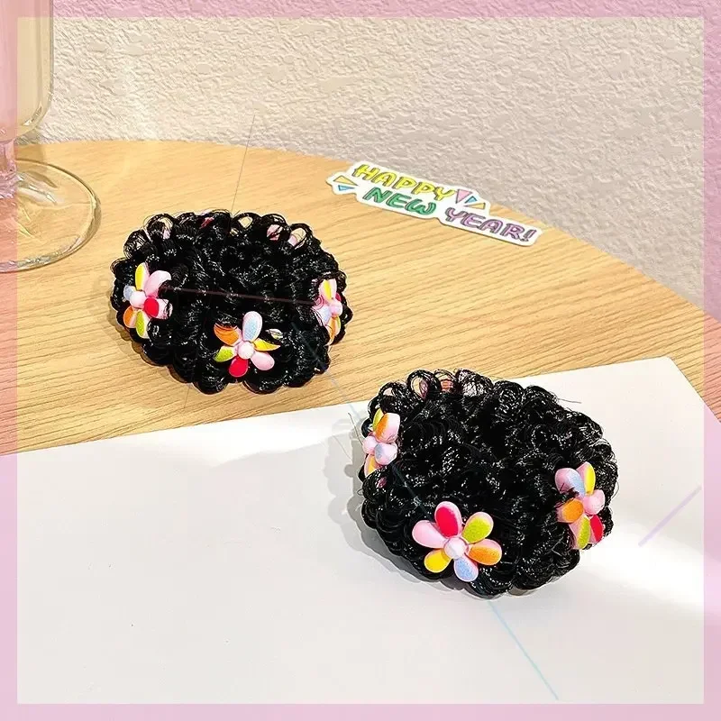 2pcs Children Buns Maker Hair Styling Tools Hairbands Hair Ties Cute Cartoon Hair Ties Hair Accessories Girls Coil Hair Artifact