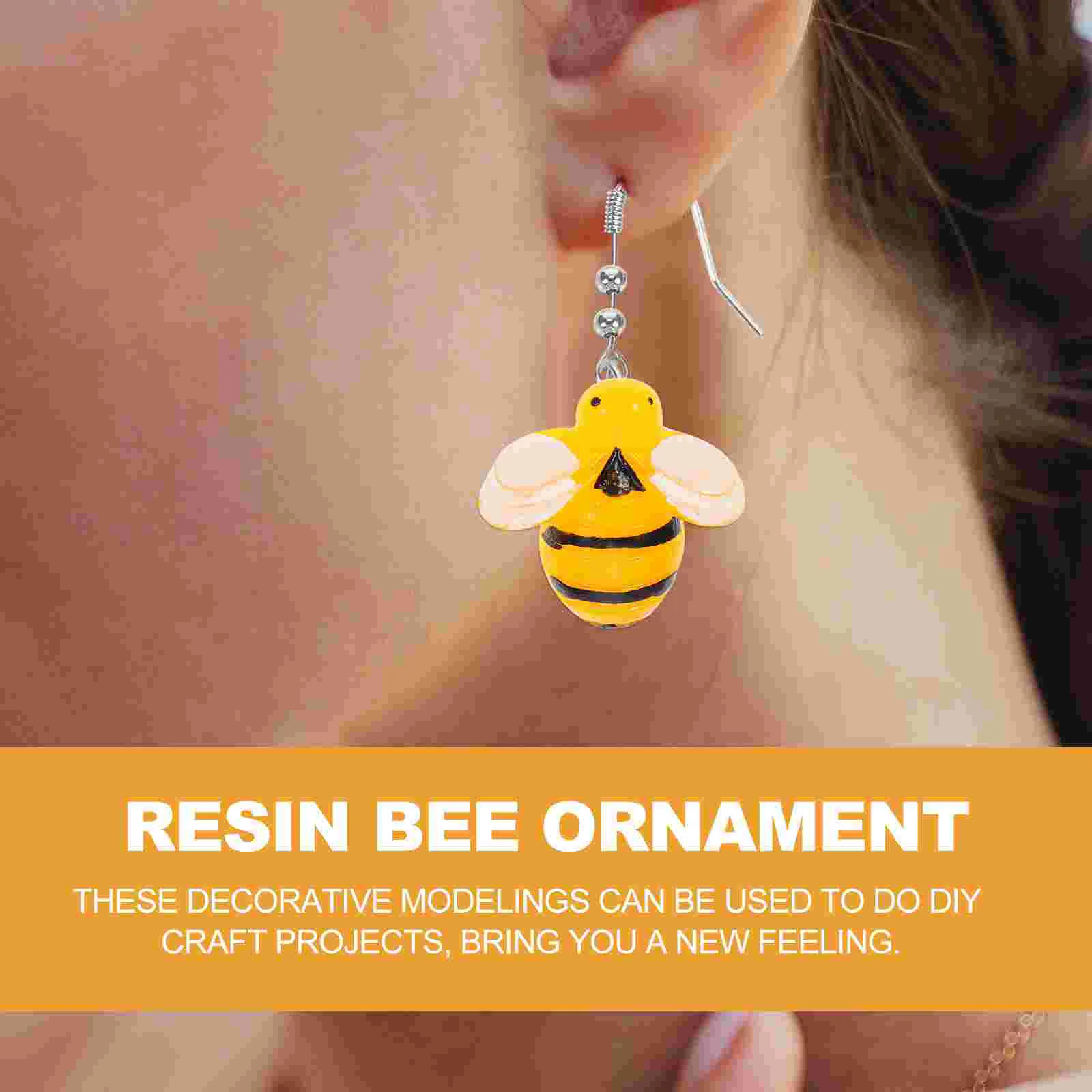 30 Pcs Simulation Bee Resin Adornment Creative Craft Accessories Phone Case Decor Cartoon Patch Earrings Child