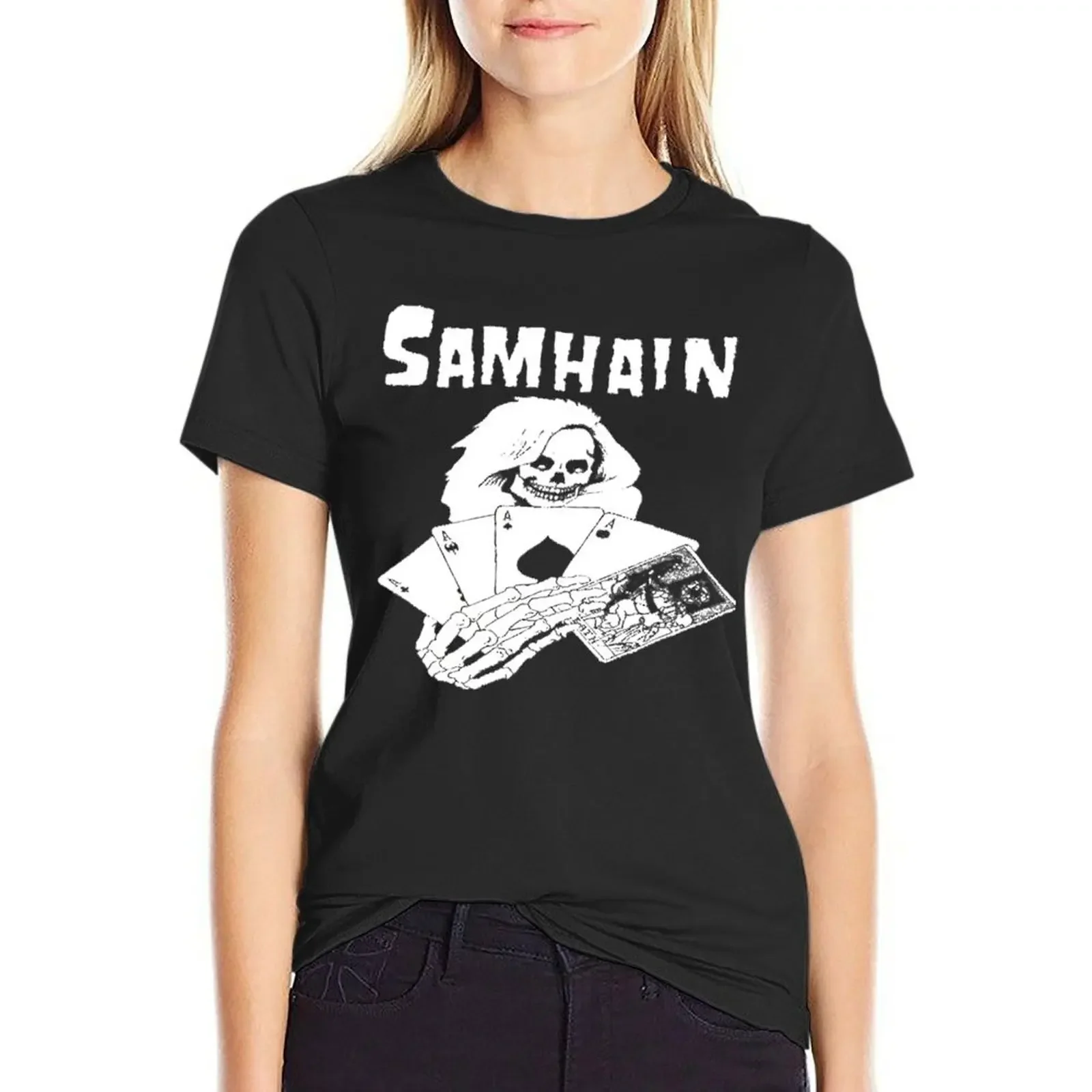 

Shhhh... Listen! Do You Hear The Sound Of Samhain Band T-Shirt female summer tops oversized graphic t-shirts for Women