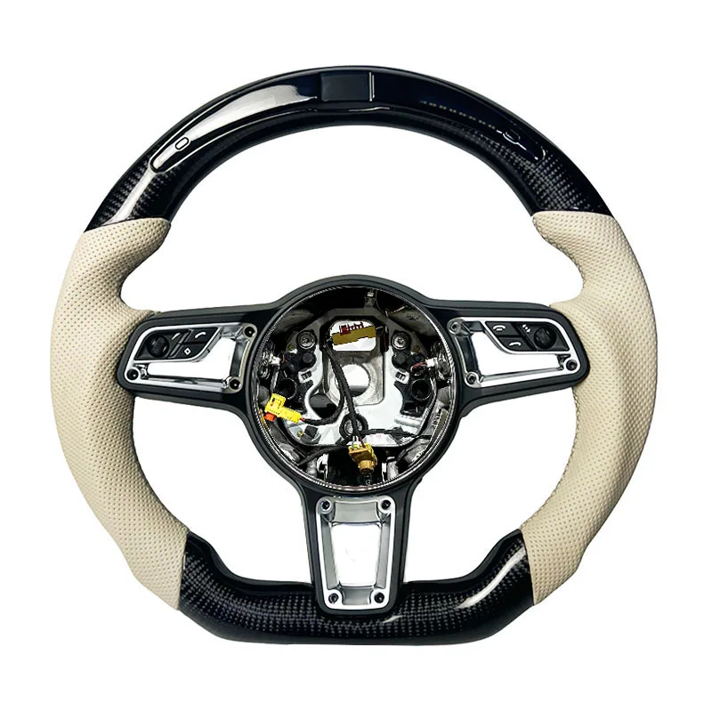 

With LED for Porsche 911 718 Macan Boxster Cayenne Panamera 911.2 Cayman Taycan 997 987 918 997 991 Carbon Fiber steering Wheel