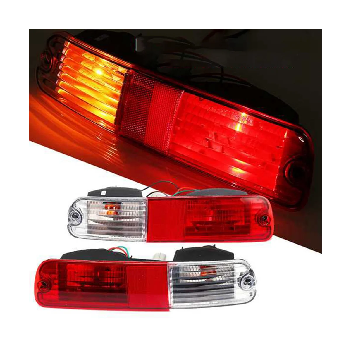 1Pair Car Rear Bumper Fog Light Parking Warning Light Reflector Taillights for Mitsubishi Pajero Montero V73 V77 02-06