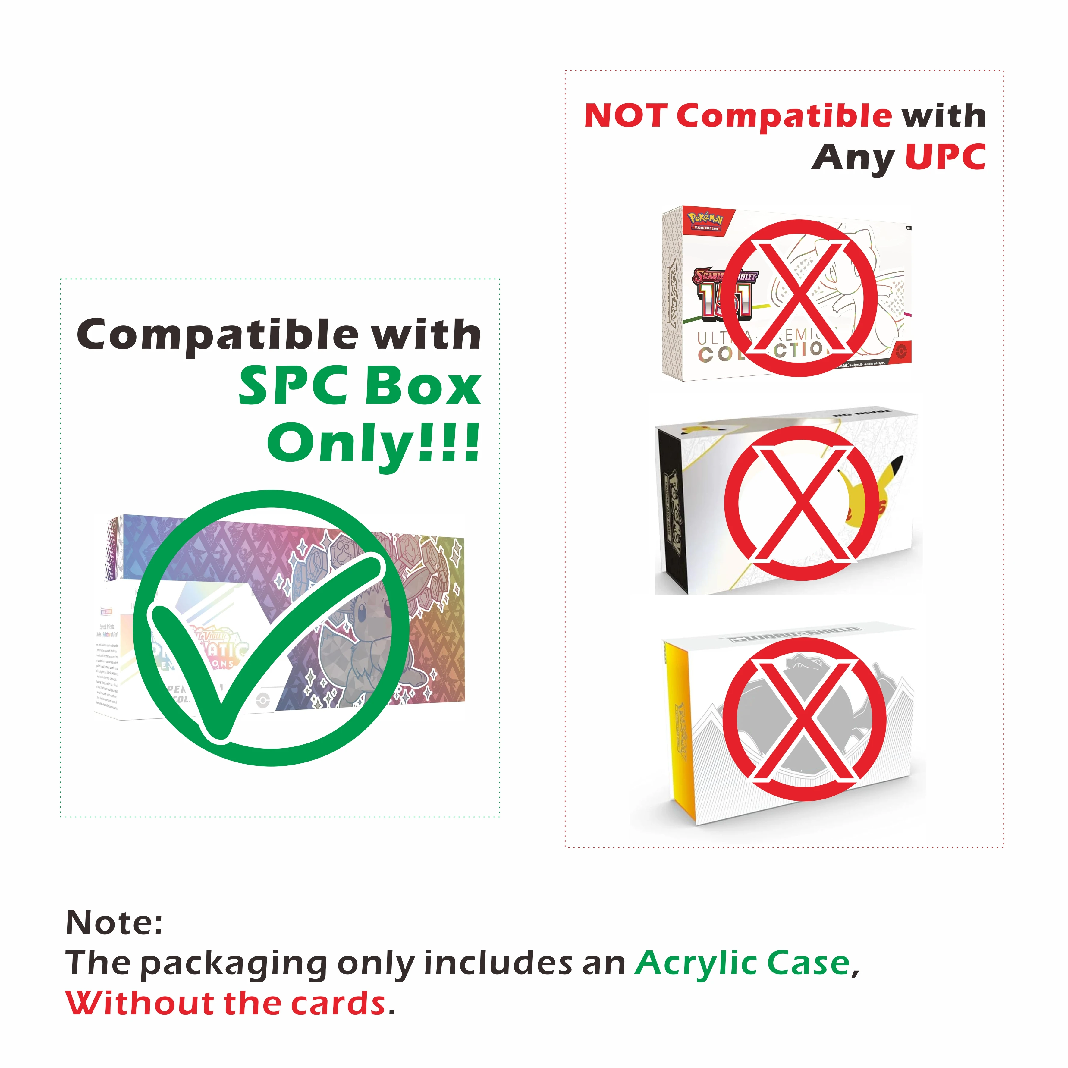 حافظة عرض مغناطيسية من الأكريليك للتطور المنشورية SPC صندوق سميك 5 مم متوافق مع تطورات المنشورية Super Premium