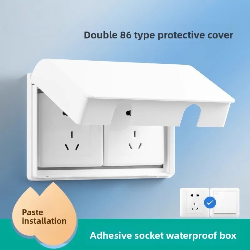 Double 86 Type Dual Waterproof Box, Bathroom Socket, Waterproof Cover, Bathroom Switch Protection Cover, Kitchen Oil Proof Cover