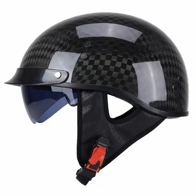 Carbon Fiber Half Helmet Capacete De Moto Masculino Motorcycle Accessories Accesorios Kask Los Hombres Motocross