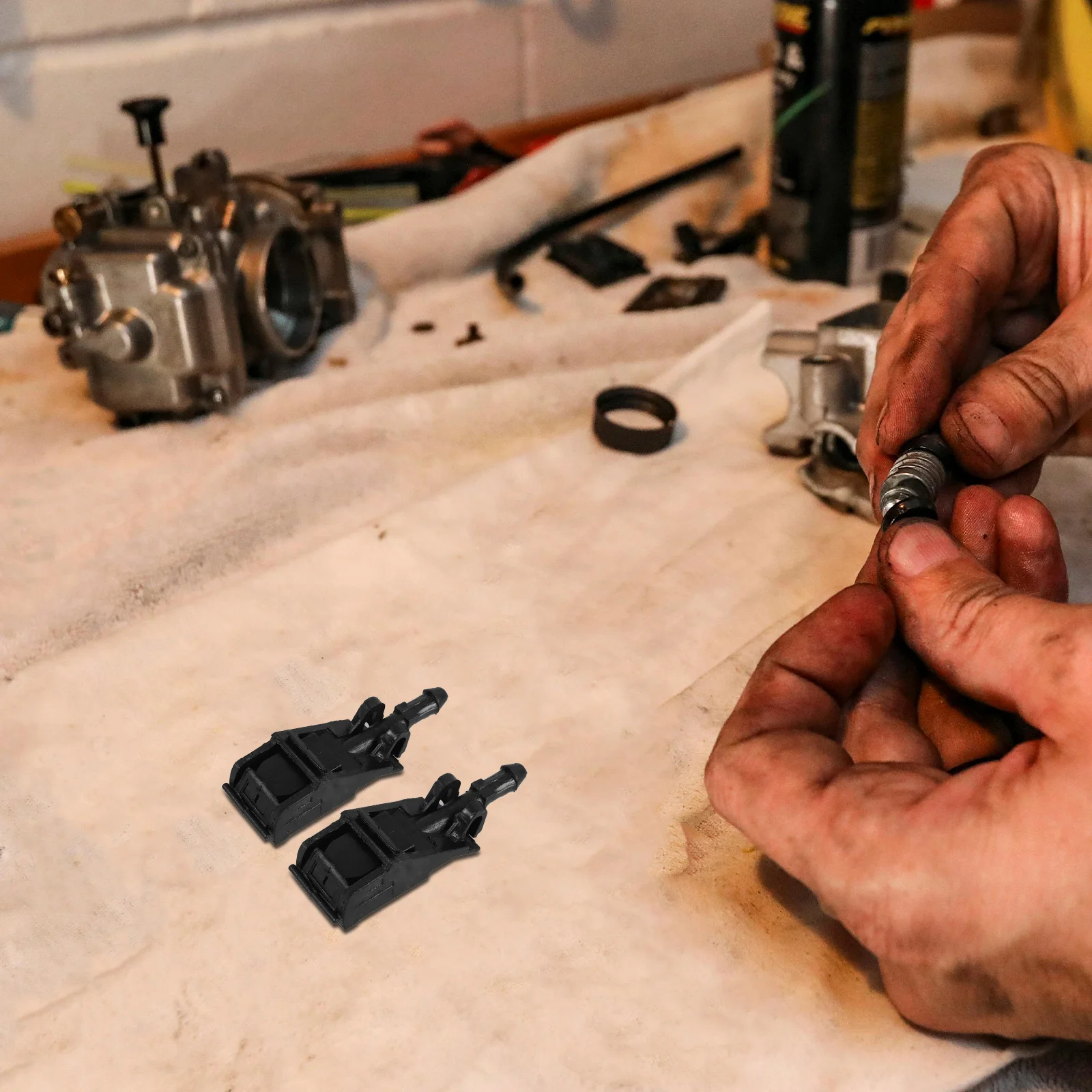 

2pcs Windshield Washer Nozzles Replacement Spray Jet Kit For Car Front Window Cleaning Wiper Nozzles Auto Accessories Water