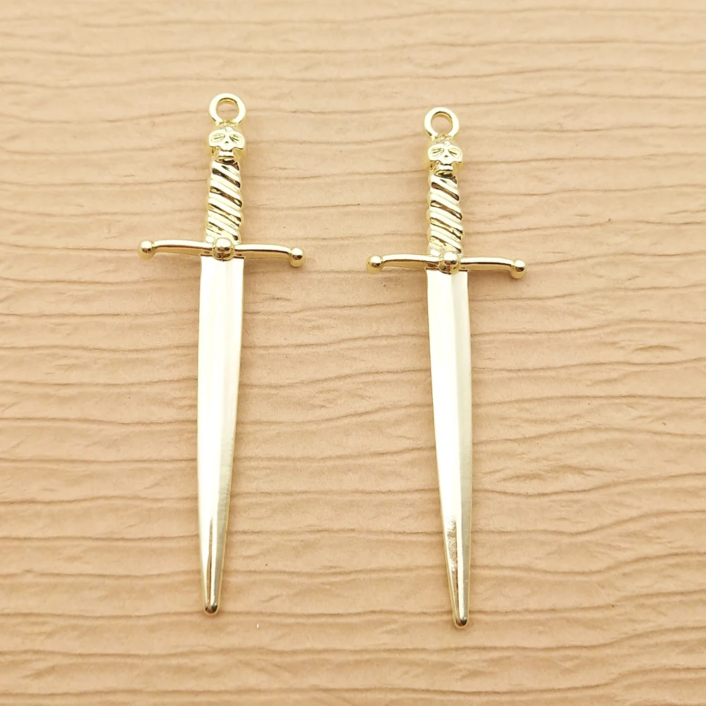 10pcs Sword Charm for Jewelry Making Supplies Earring Pendant Necklace Bracelet Diy Accessories Metal Crafts