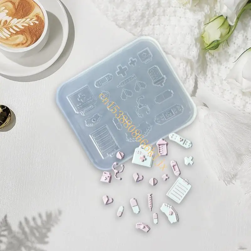 Stampo in silicone multiuso per artigianato a forma pixel decorativo a forma casa 066c