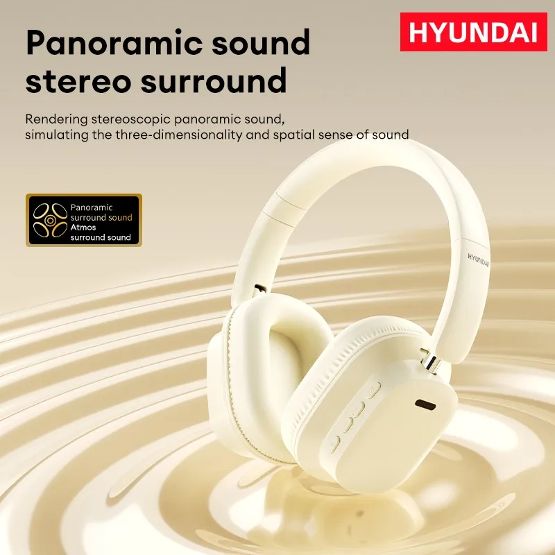 HYUNDAI HY-H08 H1i ANC Wireless Bluetooth 5.3 Headphones Noise Cancellation Hi-Res 38db 3D Spatial Audio Headsets