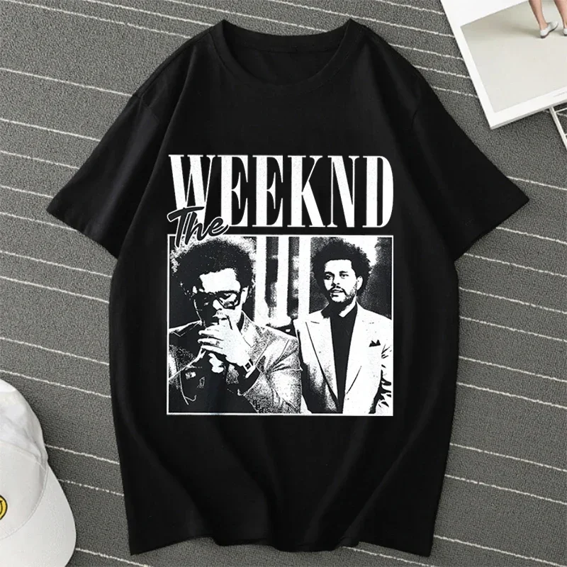 Piosenkarka pop Artist The Weeknd Print Anime Tops Tees Odzież Damska Koszulka Kobiety Kreskówka Koszulka Krótki Rękaw Moda Dziewczyny T Shirt