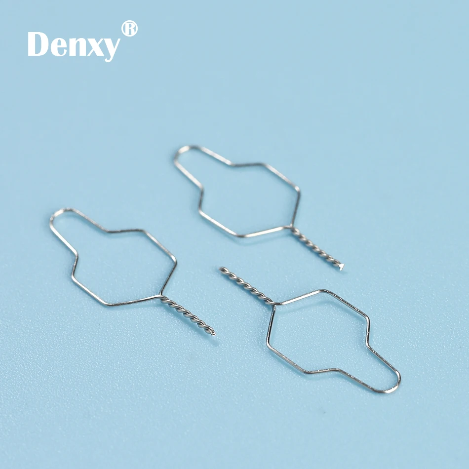 DENXY 500 Stück/Lot Kieferorthopädischer Kobayashi-Draht Dental Arcwhire Metall-Ligaturband Vorgefertigter Ligaturdraht Kieferorthopädischer Bracket – Detail 1