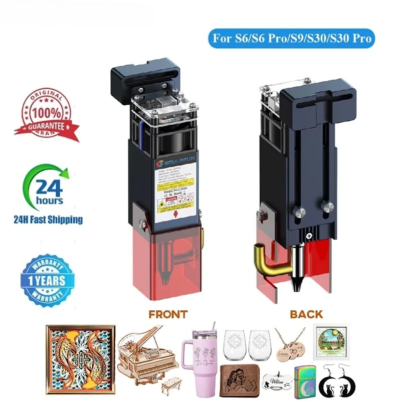 10W Laser head Compatible with S30/S9/S6pro/S6 Laser Engraver Machine for DIY Wood Acrylic Cutting