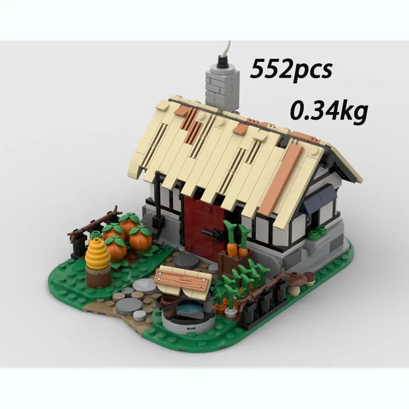 Spot blocchi di assemblaggio di piccole particelle MOC-85668 Knight Camp 202692 Modello di fattoria medievale 87706 ornamento creativo stabile