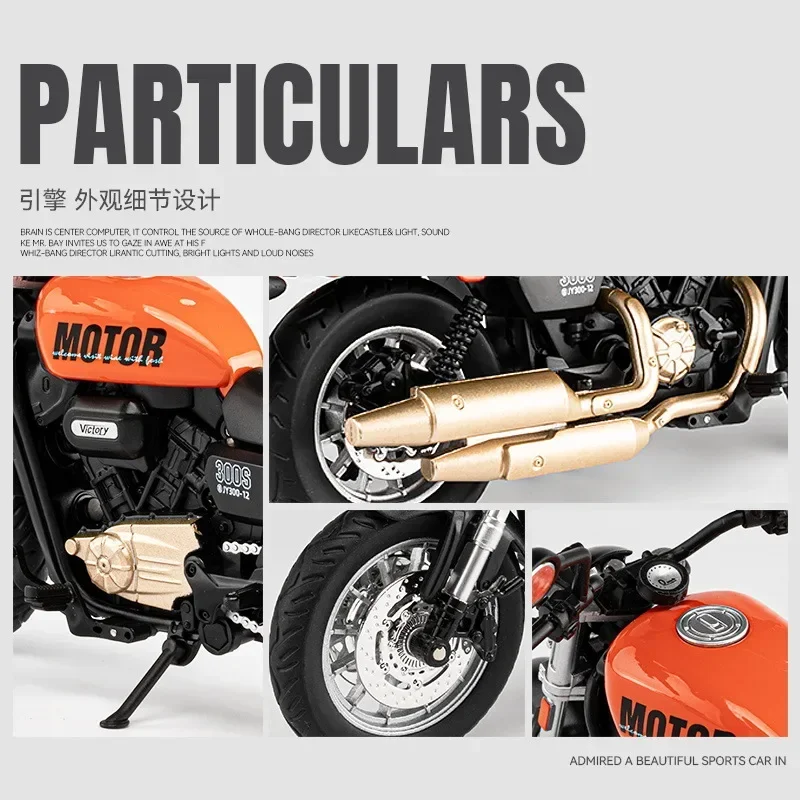 1:12 SHAN 300 moteur moto haute Simulation moulé sous pression en alliage métallique modèle voiture son lumière Collection jouet alliage moto modèle