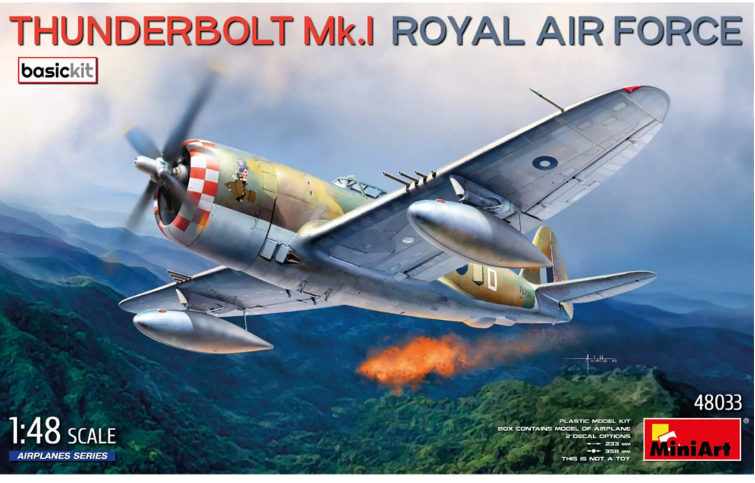 MiniArt 48033 1/48 RAF Thunderbolt Mk.I, avion de chasse militaire, modèle d'avion en plastique non assemblé et non peint, kit de modèle réduit pour hobby