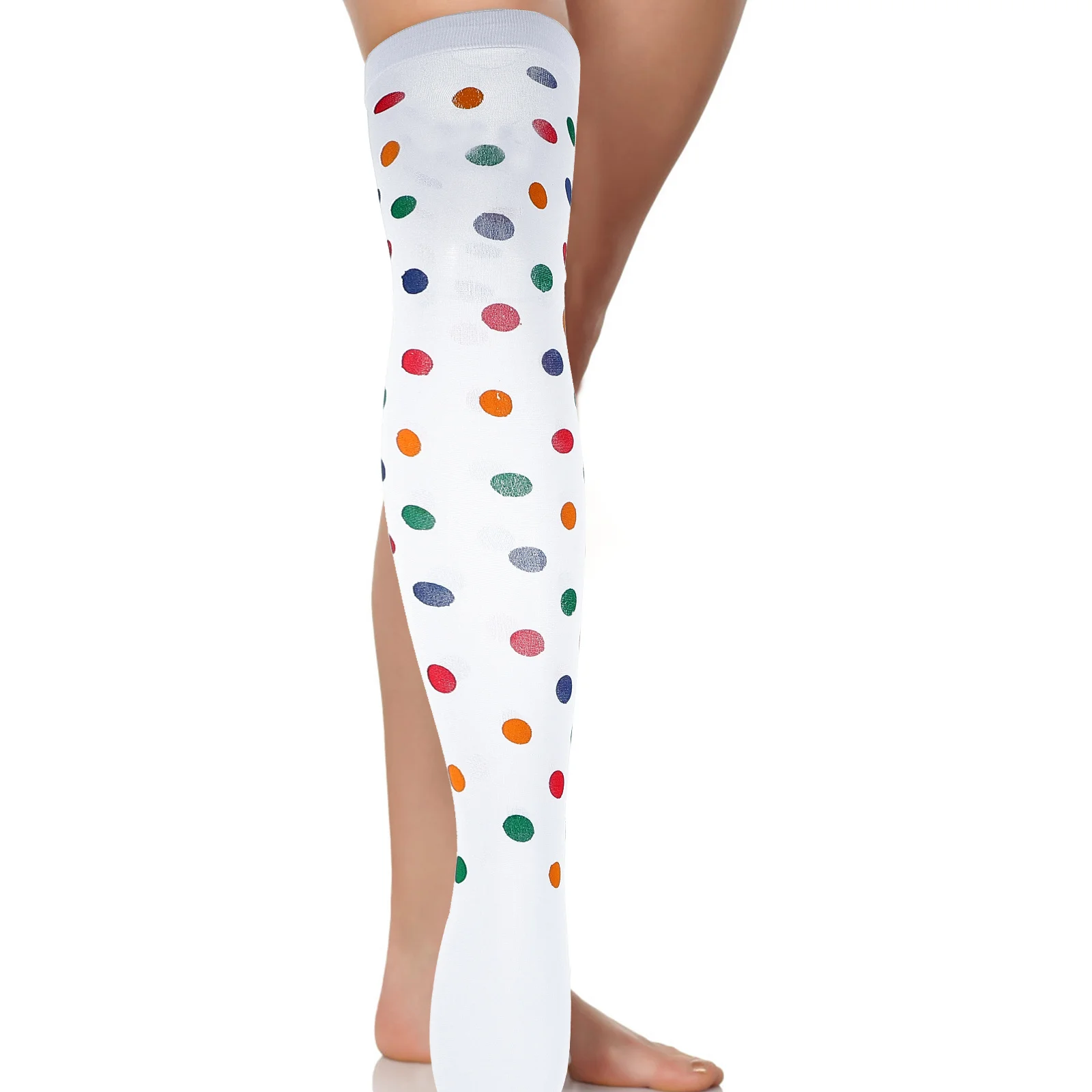 1 Para Śmiesznych Skarpetek Klauna z Nadrukiem, Długie Podkolanówki na Halloween, Cosplay, Imprezę, Dekoracyjne Skarpety, Wygodny Prezent