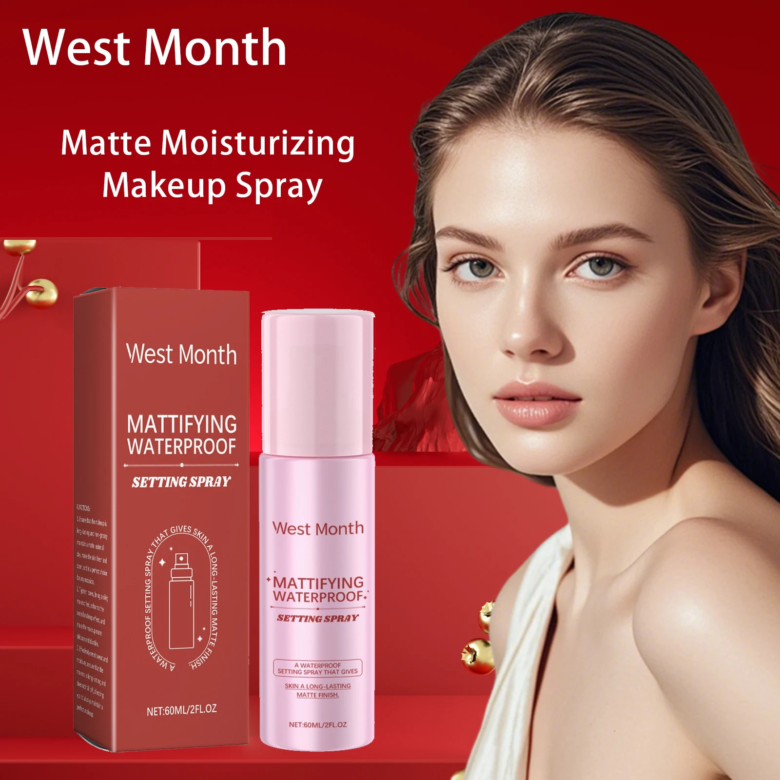 

Setting Spray for Makeup Waterproof Oil Control Matte Base Makeup Non-sticky Anti-Sweat Anti-Halo Dyeing Finishing Spray 60ml