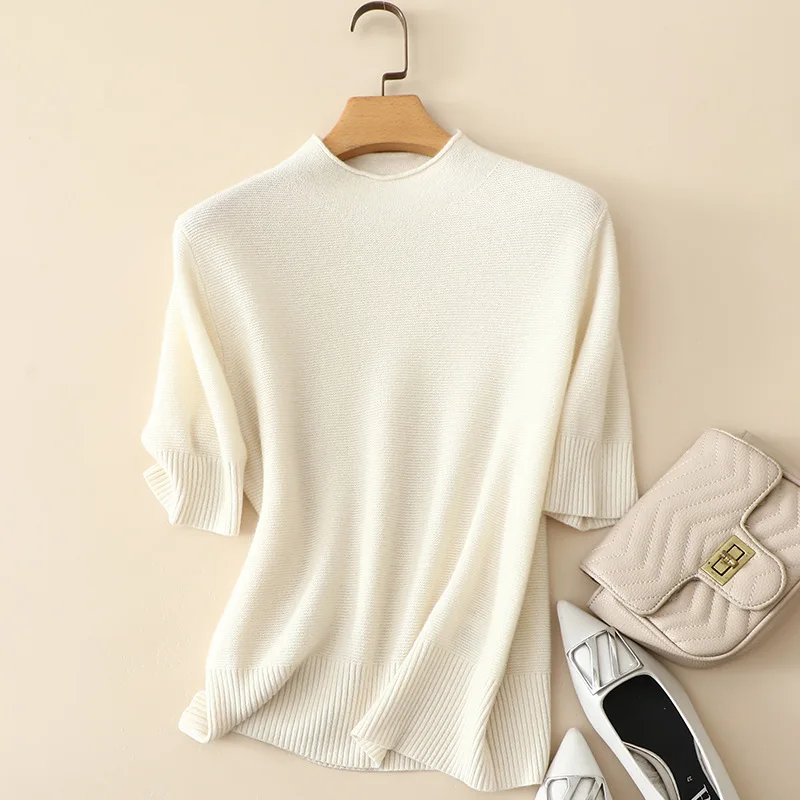 masigoch autumn fashion thick casual 100% cashmere half turtleneck sweaters