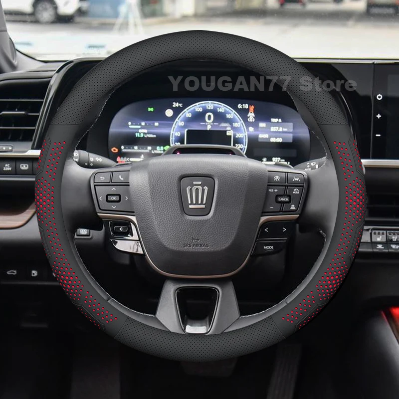 

Leather Car Steering Wheel Cover For Toyota CROWN Sedan 2021-2024 Covers For Covers Auto interior Toyota CROWN Accessories 2023