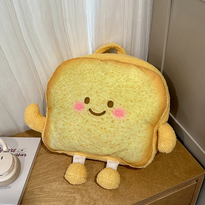 

HAEX Funny Toast Women Backpacks 2025 Winter Kawaii Furry Design Large Capacity Mochilas Para Mujer Dopamine Stundets Bag Female