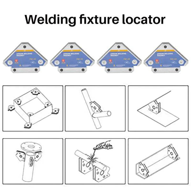 

ABVA-4Pcs 50KG Magnetic Welding Holders Angle Solder Magnet Weld Fixer Positioner Ferrite Holding Auxiliary Locator Tools