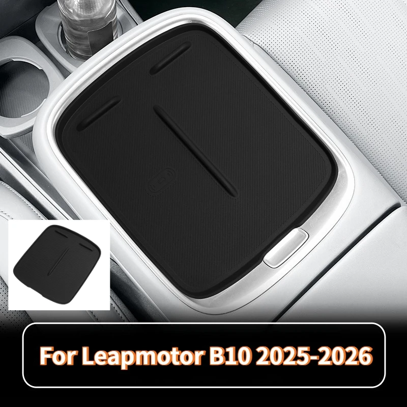 For Leapmotor B10 2025~2026 Wireless Charging Pad Silicone Anti-Slip Mats Car Interior Anti Dirt Pad Accessiories For Leapmotor