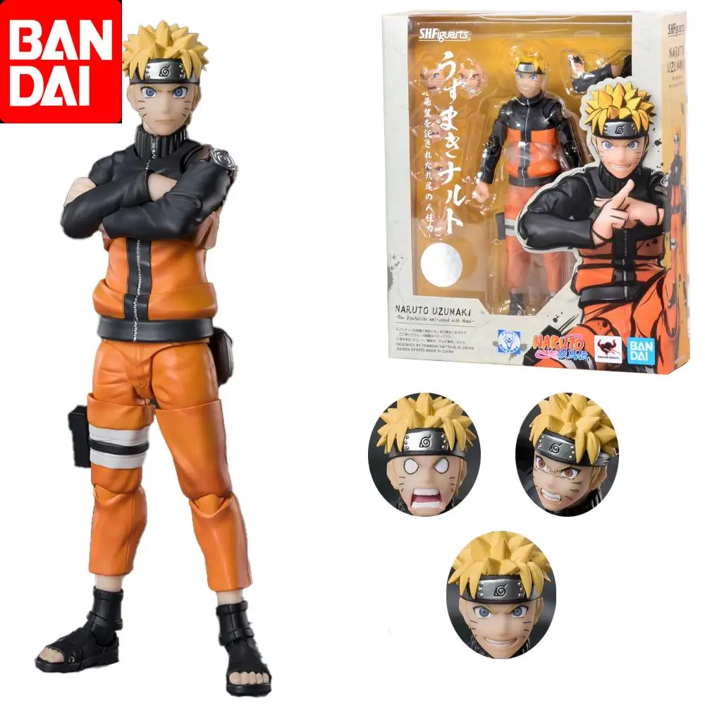 

Bandai Original SHF NARUTO Shippuden Uzumaki Naruto Anime Action Figure Toys For Boys Girls Kids Children Birthday Gifts Model