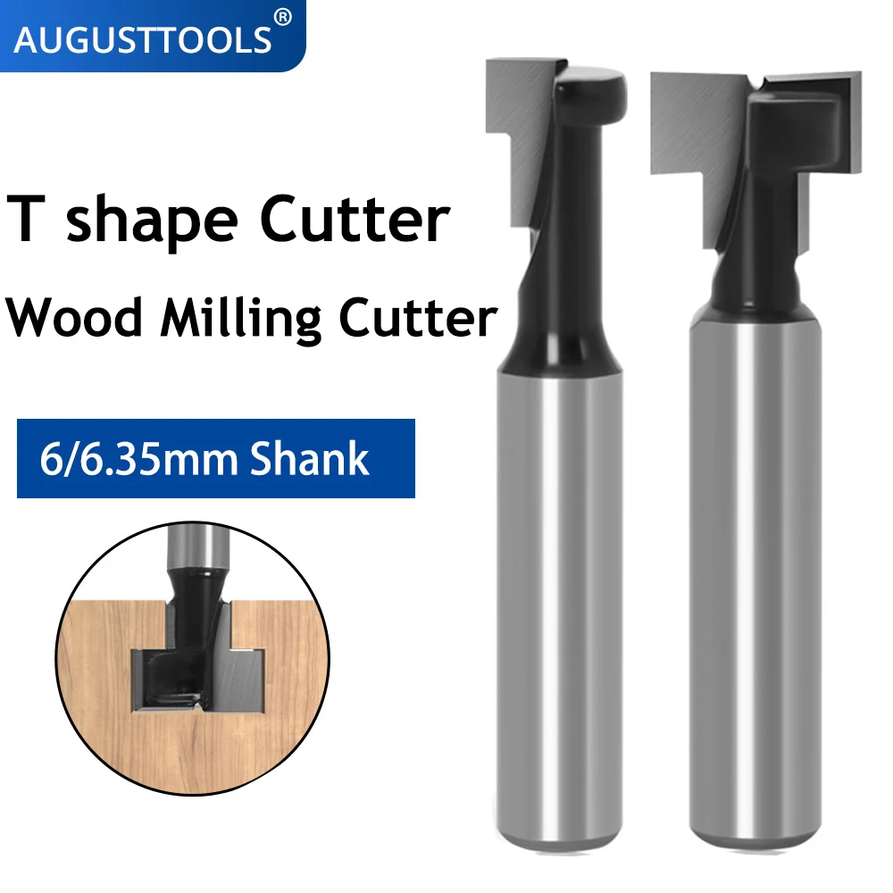 1/4 pollici gambo 6/8mm T-Slot Cutter lavorazione del legno Router Bit Set chiave foro Bit T scanalatura fresa Router fragole per legno