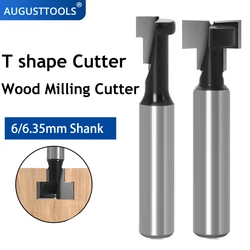 1/4Inch Vỏ 6/8Mm T-Khe Cắm Dao Cắt Gỗ Router Bit Bộ Chìa Khóa Khoan Lỗ T Làm Khe Dao Phay Router Dâu Tây Cho Gỗ