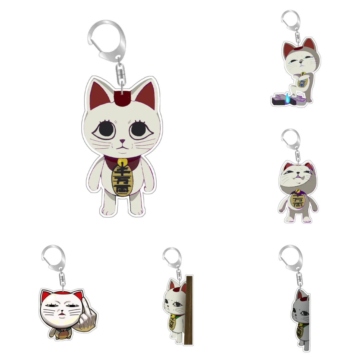 DAN DA DAN Lucky Cat Turbo Baba Animation Characters DIY Acrylic Keychain Pendant Anime Classics Game Collection Cards Toy Gift