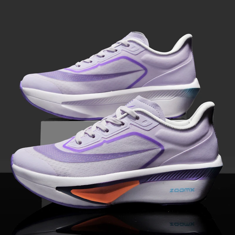

Men Sports Running Shoes Casual Marathon Carbon Plate Breathable Lightweight Women's Fluorescence Athletic Nonskid Sneakers