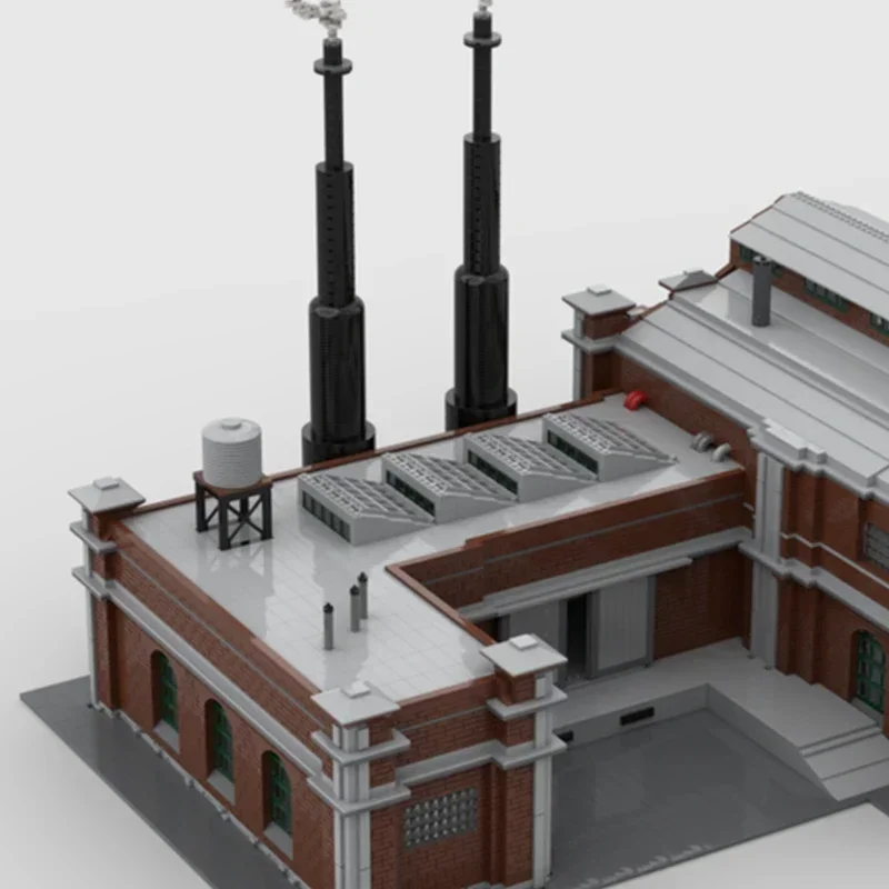 Edifici moderni Modello Moc Mattoni da costruzione Tecnologia di fabbrica industriale Blocchi modulari Regali Giocattoli di Natale Set fai da te Assemblaggio