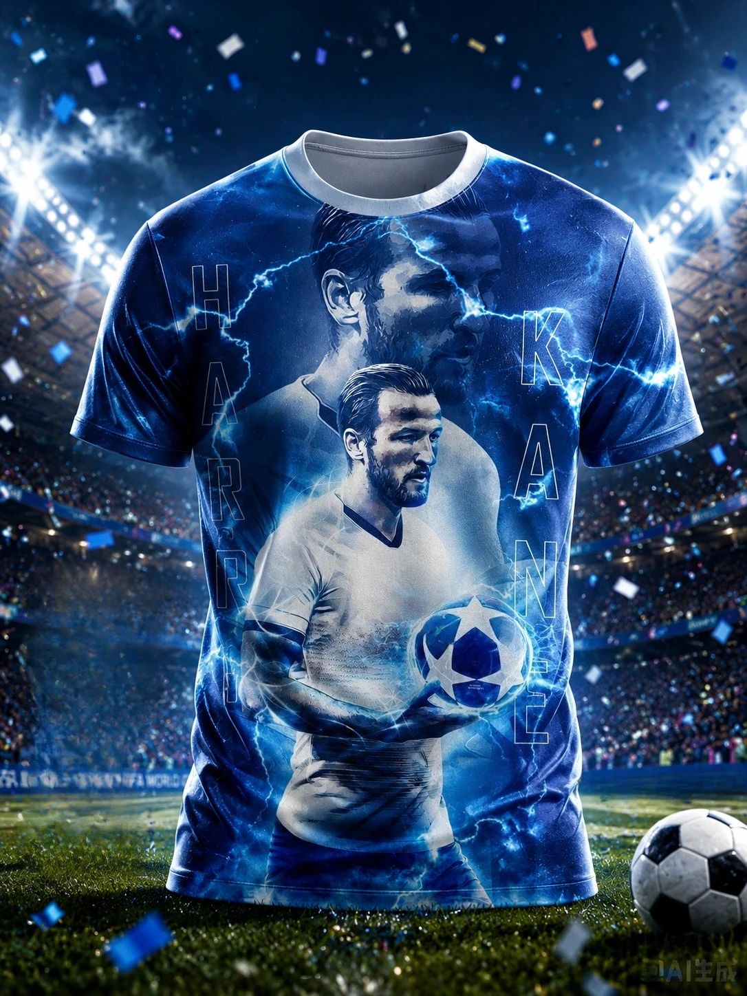 A Mais Recente Camiseta Harry Kane "Thunder Forward" do Tottenham para Homens e Mulheres em 2026, Casual Impressa em 3D para Famílias
