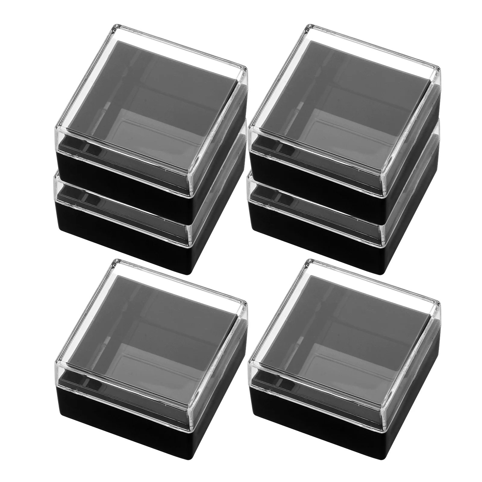 

6 Pcs Mineral Standard Box Clear Display Case Specimen Boxes Container Cabinet Storage Containers Crystal