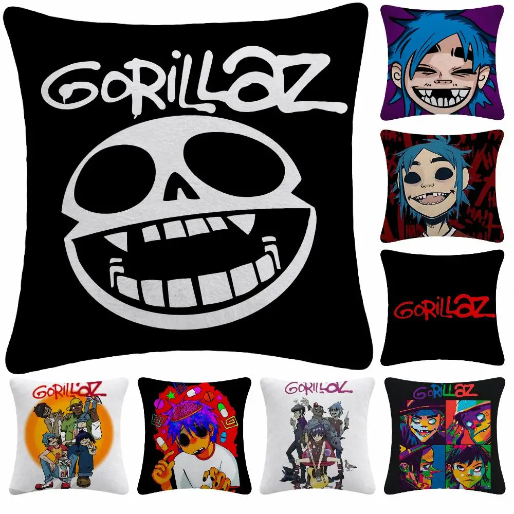 Music Alternative G-Gorillaz Cushion Cover Soft Plush Decorative Sofa Bedroom Living Room Car Dorm Home Decor Gift