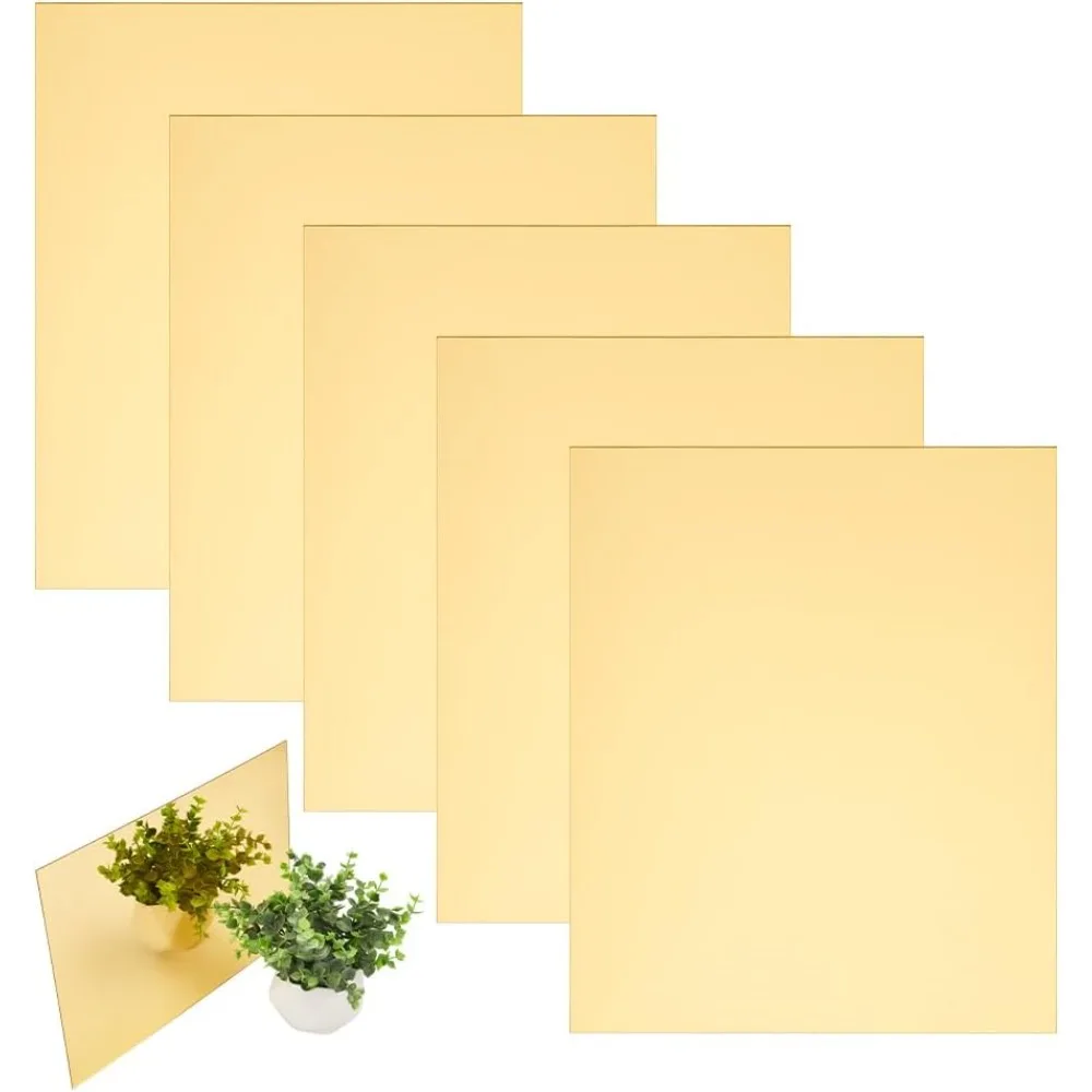 

5pcs Wall Mirror Tiles 11.81" x 9.88" Rectangle Acrylic Mirror Wall Stickers Mirror Tiles Flexible Acrylic Mirror Sheet Mirror