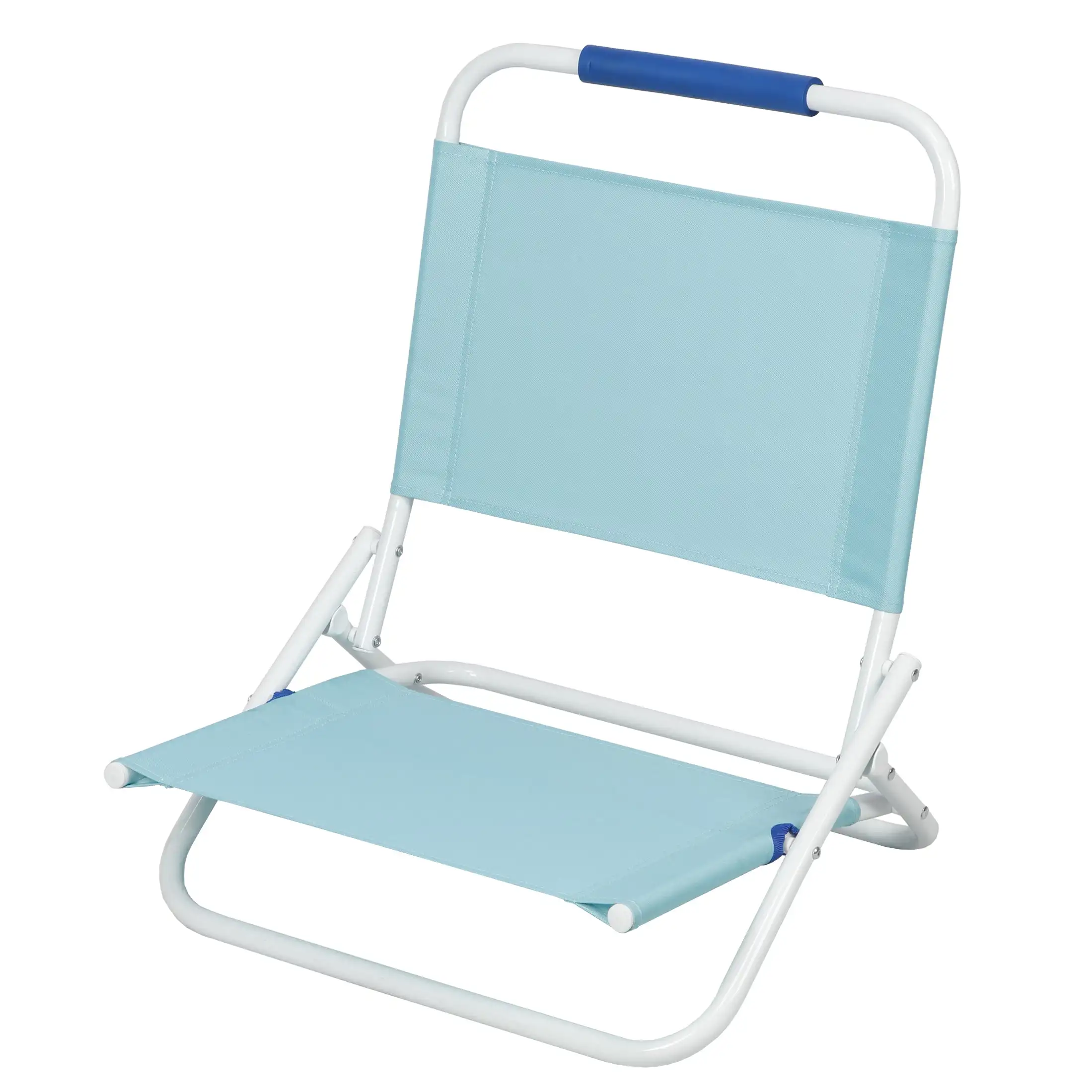 Легкий складной пляжный стул, портативный с ремнем для переноски, кресло с быстрой настройкой для кемпинга в песке, бирюзовый