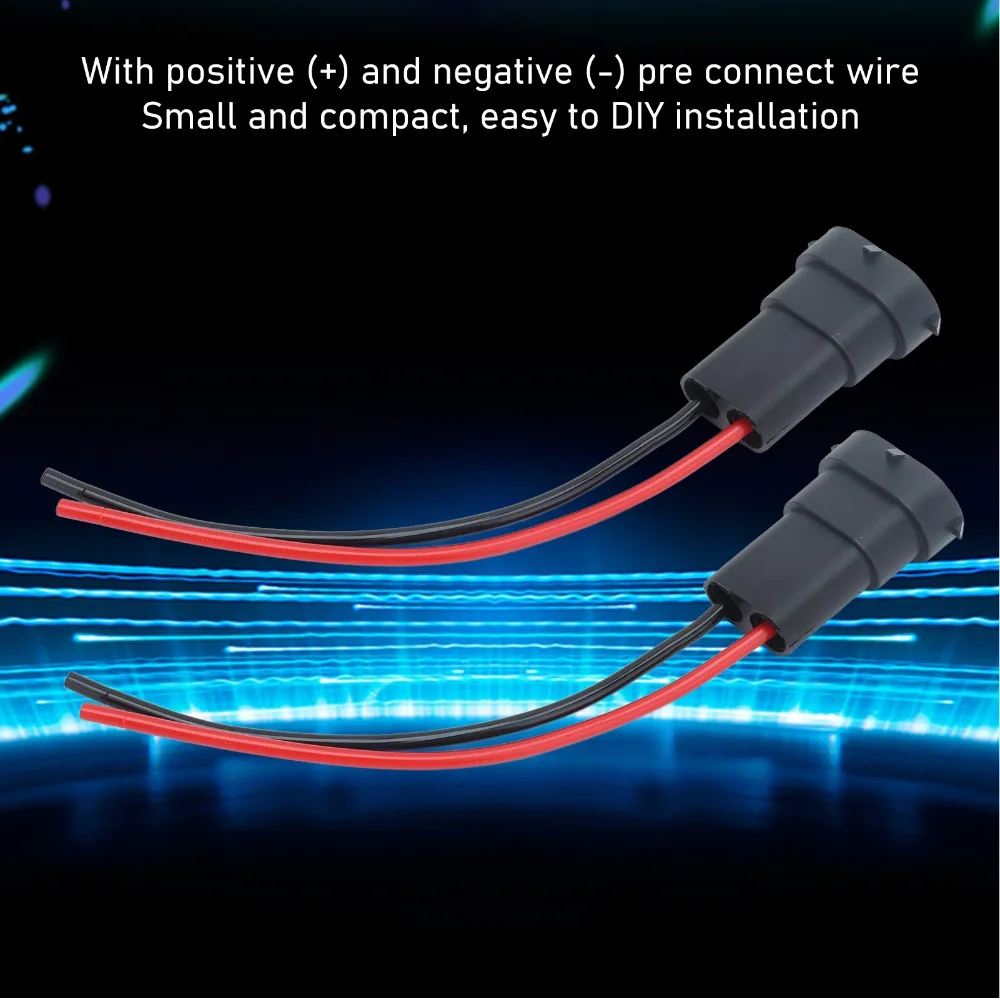 2 Pcs H11 H8 880 881 Male Adapter Waterproof Universal Fit Wiring Harness Sockets Copper Wiring Plug Connector Off-Road Lighting
